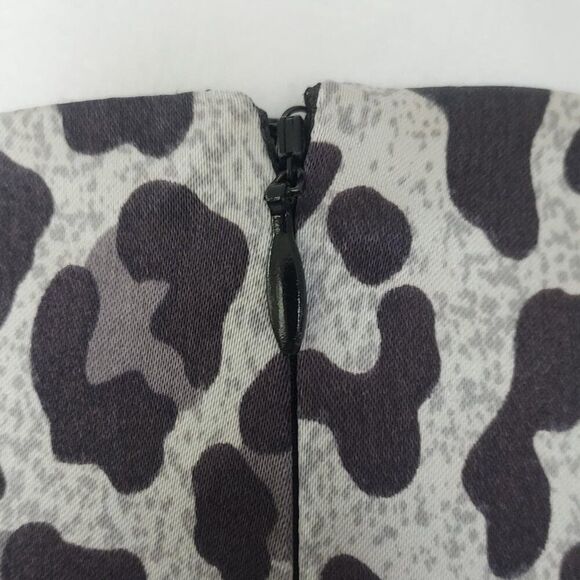 Cache Women's Leopard Animal Print Dress - Size 0 Silver/Black - Picture 8 of 12